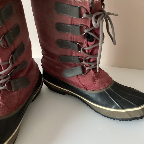 Northside Kathmandu Women Snow Red Suede Boots Size 10 Insulated Waterproof - Picture 9 of 15